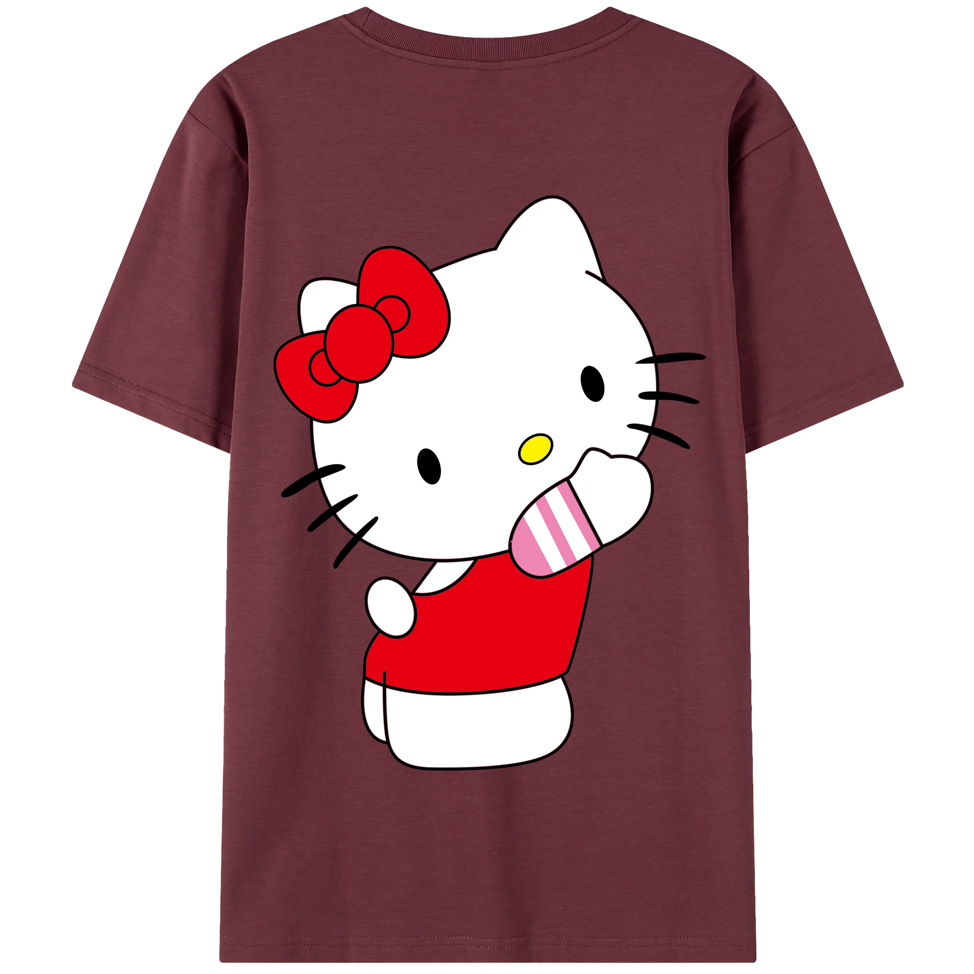 （画像用） Hello Kitty ハローキティ 綿100％半袖Tシャツ（背面プリント）